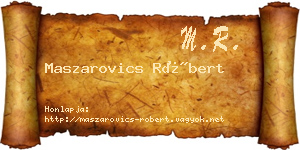 Maszarovics Róbert névjegykártya
